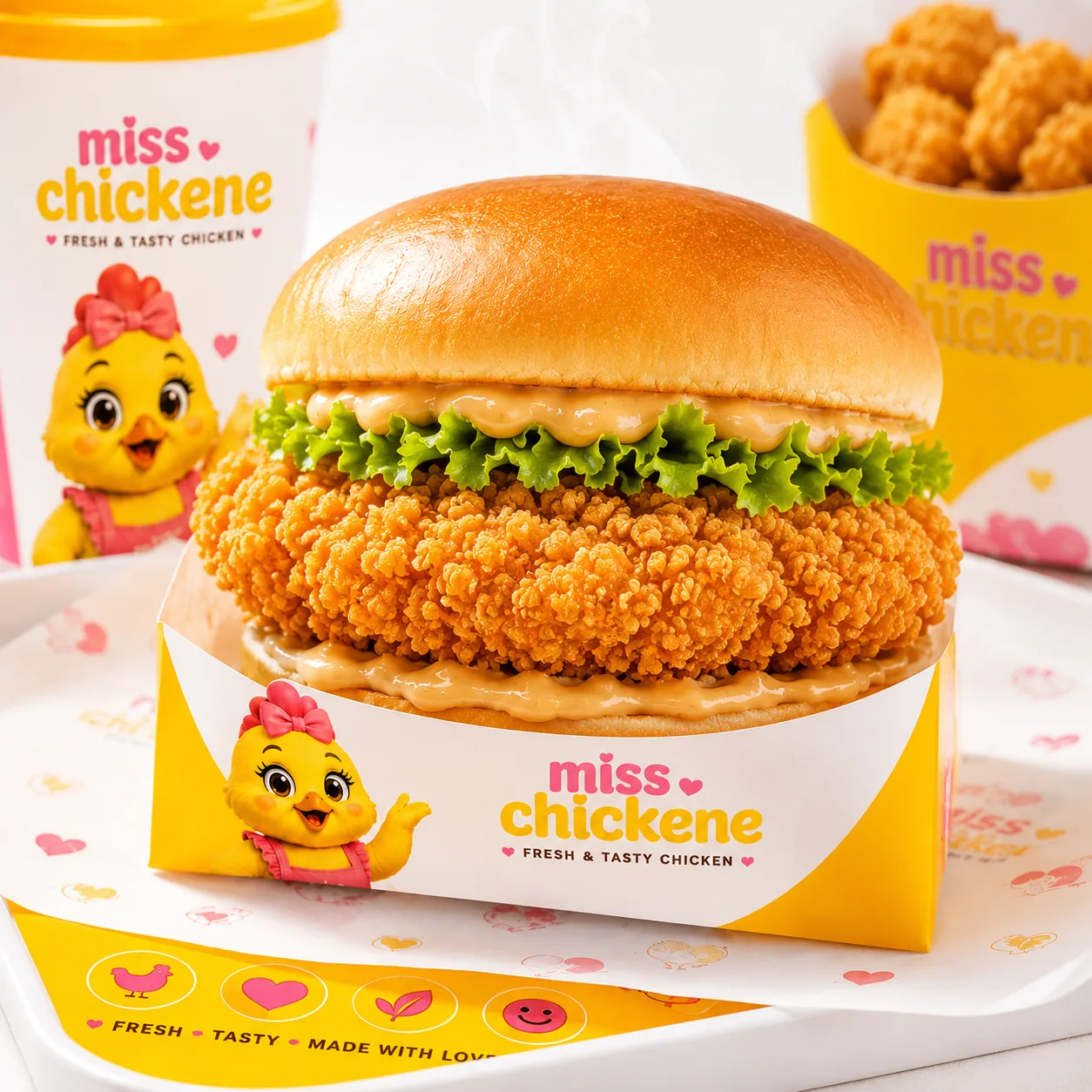 miss chickene crust chicken burger