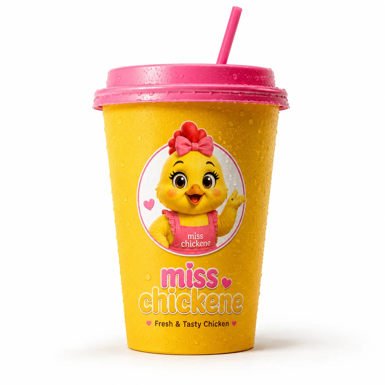 miss chickene branded drink cup
