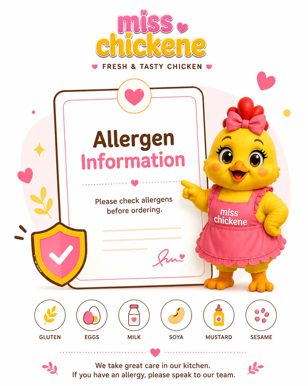 miss chickene allergen information illustration
